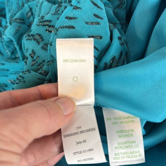 NWT Lilly Pulitzer Allie Long Sleeve Romper - Teal Bay X small - Picture 11 of 11